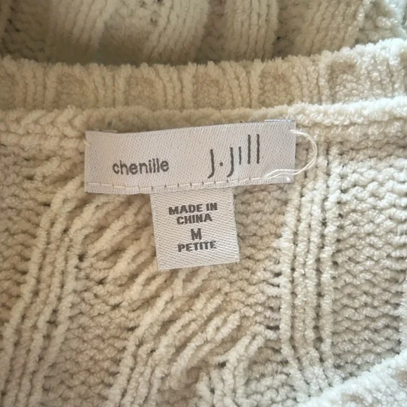 J.Jill Chenille Tunic Cream Sweater Size Petite Medium - Picture 9 of 10